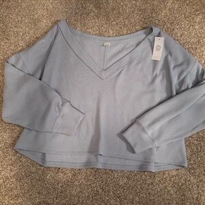 Gilly Hicks Waffle Knit Off Shoulder Top